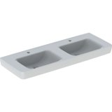 Geberit Renova Plan, double washbasin, 130x48 cm, 1 tap hole, without overflow, 501711