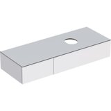 Geberit VariForm vanity unit for top-mounted washbasin, two drawers, storage surface, water trap, width 135 cm...