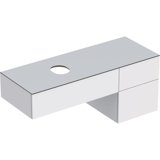 Geberit VariForm vanity unit for top-mounted washbasin, three drawers, storage surface, water trap, width 135 ...