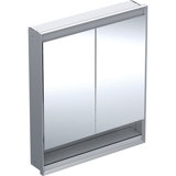 Geberit ONE mirror cabinet with ComfortLight, 2 doors, flush mounting, with niche, 75x90x15cm, 505.822.00.