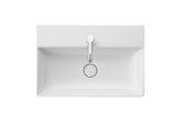 Duravit DuraSquare Wash basin, furniture wash basin Compact 60x40cm, 1 tap hole, without overflow, with tap ho...