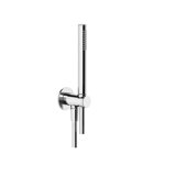Gessi Anello, shower set with wall connection elbow 1/2, bracket, anti-limestone shower, intrinsically safe, h...