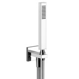 Gessi Rettangolo shower set including wall connection elbow 1/2, with bracket and anti-limestone shower head, ...