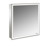 Emco asis prime illuminated mirror cabinet, flush mount model, 1 door, stop left, with light package, 600mm