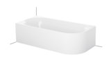Bette Lux Oval IV Silhouette corner bathtub 175x80x45cm, 2 back inclines, Installation in left corner, 3425CER...