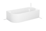 Bette Lux Oval V Silhouette corner bathtub 175x80x45cm, 2 back inclines, Installation in right corner, 3435CEL...