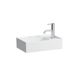 Laufen Kartell Hand-rinse basin, tap ledge right, can be built under, 1 tap hole, without overflow, 460x280