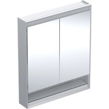 Geberit ONE mirror cabinet with ComfortLight, 2 doors, surface mounted, with niche, 75x90x15cm, 505.832.00.