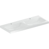 Geberit iCon Light double washbasin, 120 cm x 48 cm, with 2 tap holes, without overflow,501838