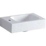 Geberit iCon handwash basin 38x28cm, white, with tap hole left
