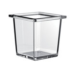 Emco liaison glass bowl square for railing, crystal glass clear, deep