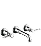 Hansgrohe AXOR MONTREUX 3-hole basin mixer flush-mounted, wall mounting, lever handles