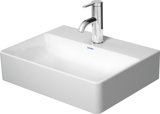 Duravit DuraSquare hand basin 45x35cm, 1 tap hole, without overflow, with tap hole bench,