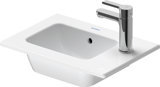 Duravit ME by Starck Furniture hand basin, 1 tap hole, with overflow, with tap hole bench, 430 mm