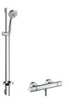 Hansgrohe Croma 100 surface-mounted shower system Multi with Ecostat Comfort thermostat and shower bar 90 cm, ...