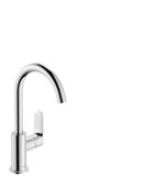 hansgrohe Rebris S single lever basin mixer 210, swivel spout, with drain set, projection 154 mm, 72536