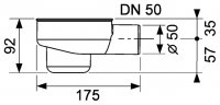 TECE Drain TECEdrainline Standard, DN 50 Outlet lateral, 0.8l/s