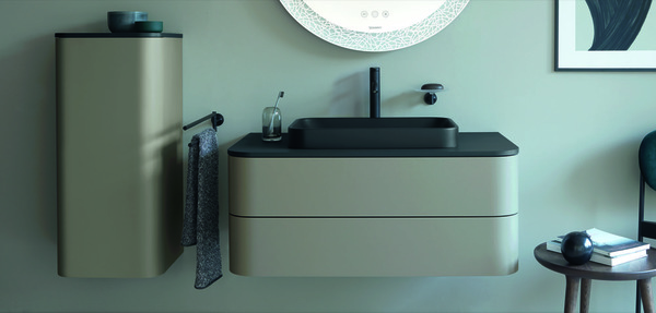 Duravit Happy D.2 Plus Countertop sink, 236060, 1 tap hole, 600x460 mm, ground, with overflow, with tap hole bench
