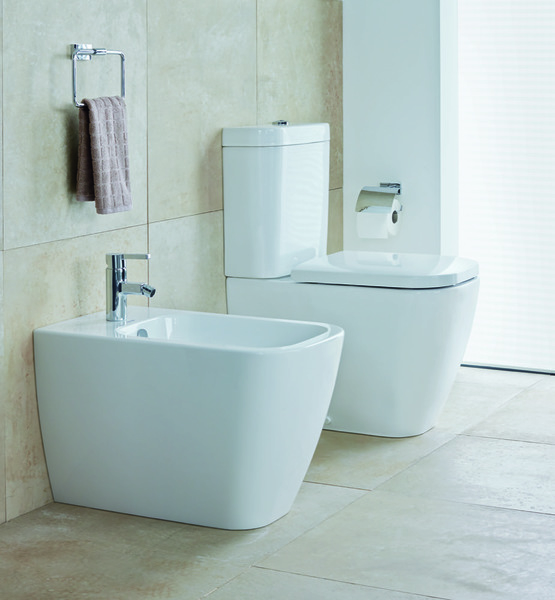 Duravit Happy D.2 WC seat with SoftClose hinges stainless steel, extended version for flush rimless WC