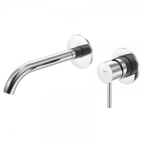 Steinberg Series 100 Single lever basin mixer tap, wall-mounted, overhang 195mm