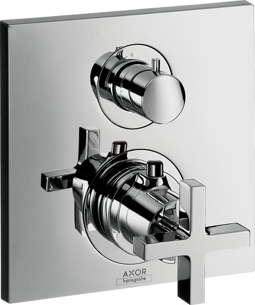 Hansgrohe Axor Citterio flush-mounted thermostat with stop/changeover valve, cross handles, 2 consumers