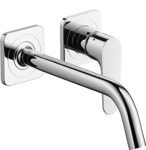 Hansgrohe AXOR Citterio M single lever concealed basin mixer with rosettes and long spout Wall mounting