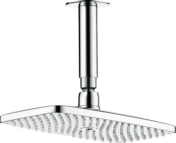 Hansgrohe Raindance E 300 Regendusche – Quadratischer Duschkopf, Deckenmontage, Chrom, RainAir Strahl