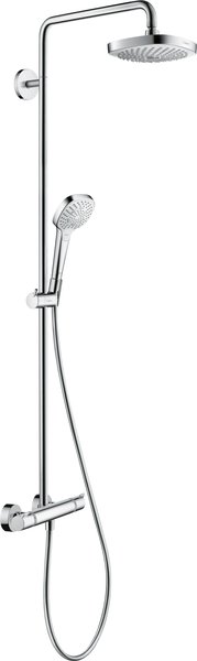 Hansgrohe Croma Select E Showerpipe 180 2jet with thermostat, white/chrome