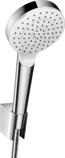 hansgrohe Crometta shower holder set 1jet with shower hose 125 cm, 26690400, white/ chrome