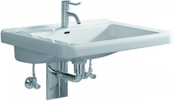 Keramag Renova Nr. 1 Comfort Wash basin, wheelchair accessible, 550x525 mm, with tap hole, with overflow, white, 128555