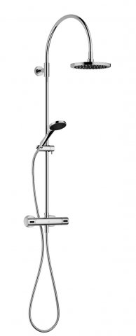 Dornbracht Showerpipe with shower thermostat, without hand shower, projection stand shower 420 mm