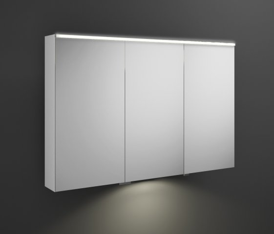 Burgbad Eqio mirror cabinet with horizontal LED lighting and LED washbasin lighting, middle door hinge right SPGT120L, width: 1200mm