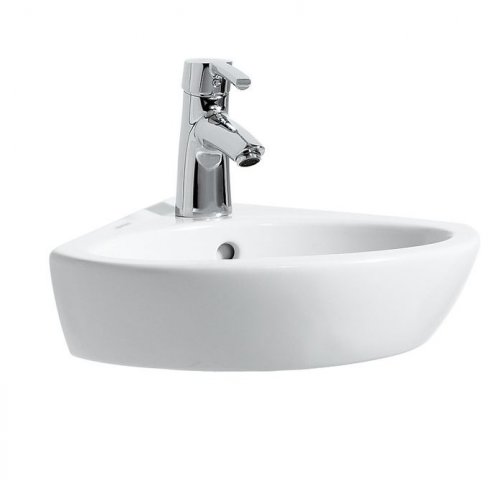 Laufen PRO B Corner hand basin, without tap hole, with overflow, 440x380, white