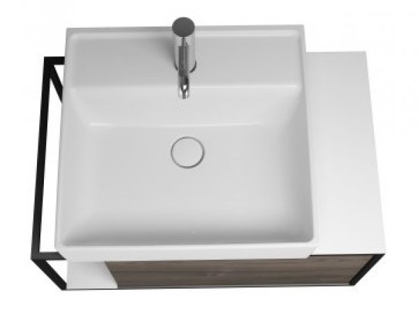 Burgbad Junit ceramic washbasin incl. washbasin vanity unit SFKE076, version left, width: 765mm
