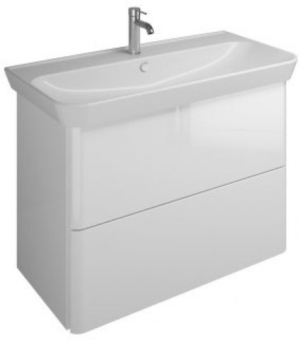 Burgbad Iveo ceramic washbasin incl. washbasin vanity unit SFEN100, width: 1000mm