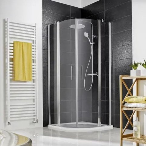 HSK Favorit Nova round shower with 2 swing doors, 4 parts, size: 90 x 90 x 195 cm, radius: 550 mm