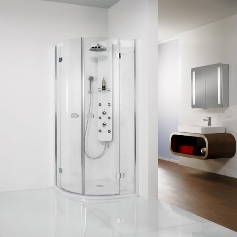 HSK Premium Softcube round shower with 2 swing doors, size: 90 x 90 x 200 cm, radius: 550 mm