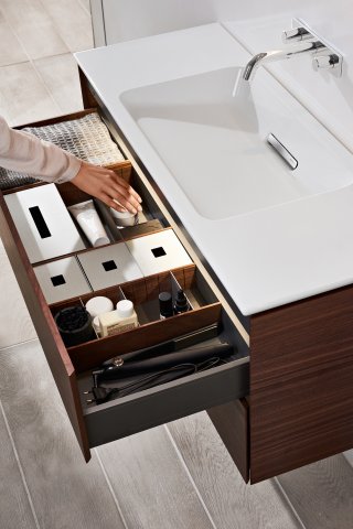 Geberit One Vanity unit, 1044x465x396mm, 2 drawers, wall-mounted, 500386