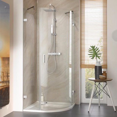 HSK Atelier Plan Pur round shower 3-part, size: up to 100,0 x 200,0 cm, stop right
