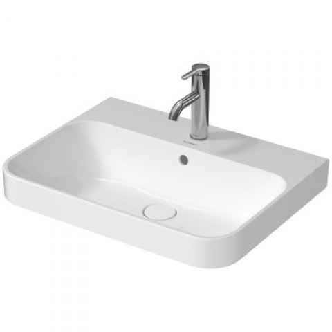 Duravit Happy D.2 Plus Countertop sink, 236060, without tap hole, 600x460 mm, ground, with overflow, with tap hole bench