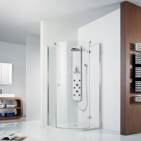 HSK Premium Softcube round shower 3-part, size: 90,0 x 90,0 x 200,0 cm, stop right, radius 550 mm