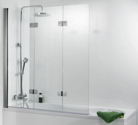 HSK Premium Softcube bathtub attachment 3-part, size: 114 x 140 cm, stop: left