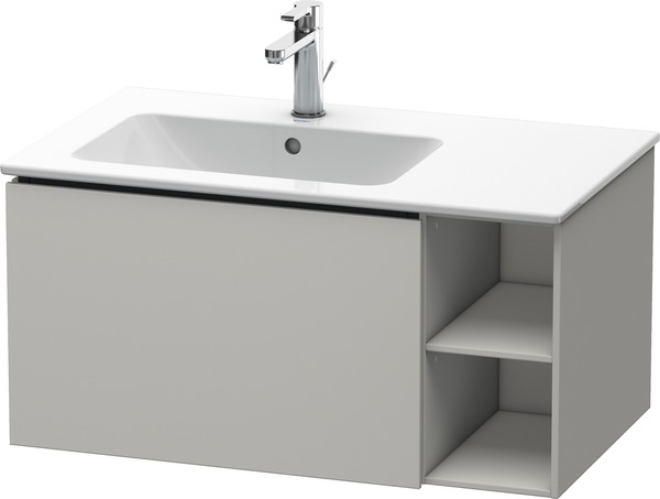 Duravit L-Cube Vanity unit wall-mounted 82.0 x 48.1 cm, 1 pull-out, shelf unit on side, for ME by Starck 234583 Basin on left