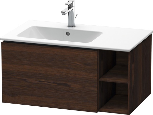 Duravit L-Cube Vanity unit wall-mounted 82.0 x 48.1 cm, 1 pull-out, shelf unit on side, for ME by Starck 234583 Basin on left