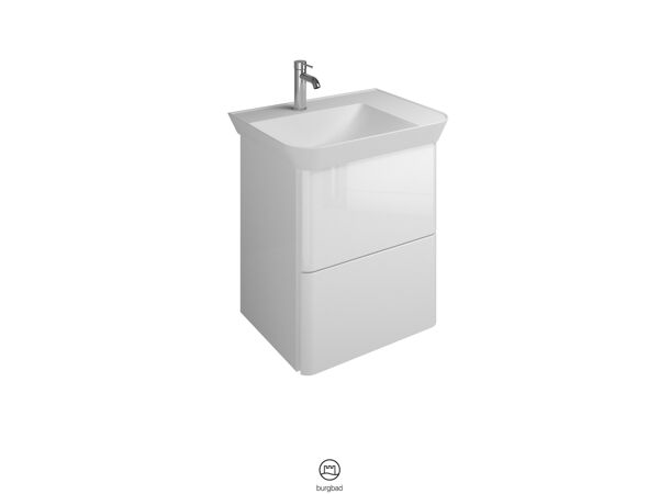 Burgbad Iveo cast mineral washbasin incl. vanity unit SFEO065R, version right, width: 650mm