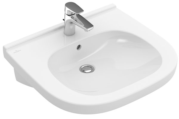Villeroy & Boch ViCare washbasin, 1 tap hole, with overflow, 610x550 mm, unground, 411960
