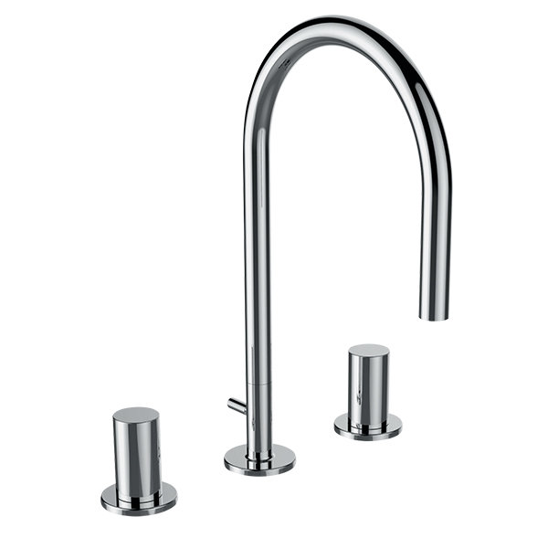 Laufen Kartell 3-hole basin mixer, swivel spout, without waste valve, projection 166 mm, chrome-plated