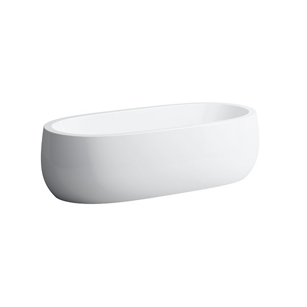 Running bathtub mineral cast free standing Il Bagno Alessi one 1830x870x460mm, incl. apron, incl. pedestal, without underwater lighting, white