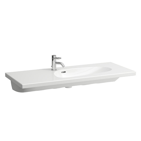 Laufen Palomba wash basin undermountable, asymmetrical, without tap hole, with overflow, 1200x500