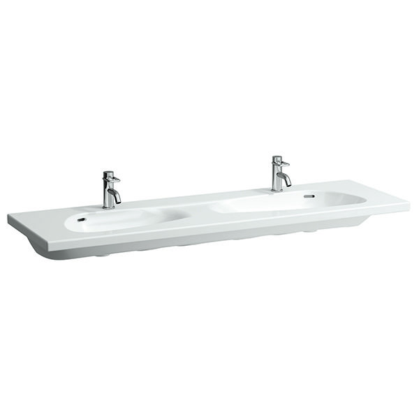 Laufen Palomba Double wash basin can be built under, 1 tap hole, with overflow, 1600x500